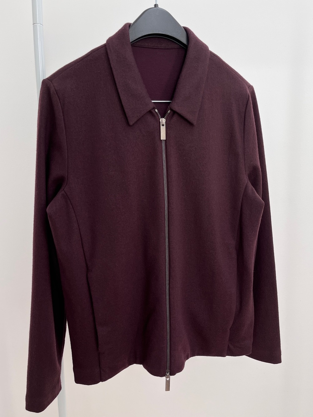 COS wool zip up jacket S double zipper pockets timeless old money fall autumn